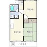 パークテラス道徳 2DKの間取り