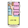シャインハイツ入場 2LDKの間取り