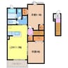 ノーブル港西Ⅱ 2LDKの間取り