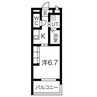 リシュドール伝馬 1Kの間取り