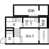 L’endroit apaisant(ランドロワアペザン) 1Kの間取り