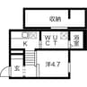 L’endroit apaisant(ランドロワアペザン) 1Kの間取り