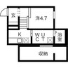 L’endroit apaisant(ランドロワアペザン) 1Kの間取り