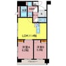 さくらHills ROKUBAN Platinum Residence 2LDKの間取り