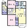 ドミール名和 2LDKの間取り