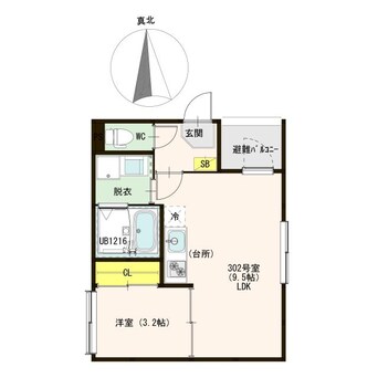 間取図 仮称）ハーモニーテラス八番二丁目B