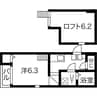 プランドール六番町 1Kの間取り