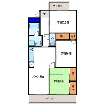 間取図 グランデール鶴田