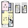 クラウンタワー 1LDKの間取り