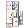 アーモンドアイ 2LDKの間取り