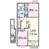 アーモンドアイ 2LDKの間取り