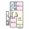 アーモンドアイ 2LDKの間取り