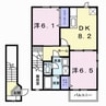 マイルドオークⅡ 2DKの間取り