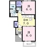ル・サン 2DKの間取り
