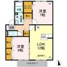 オーシャンヴューA 　A棟 2LDKの間取り
