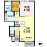 フォンテーヌ目久美 1LDKの間取り
