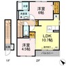 モダンコートT 　B棟 2LDKの間取り