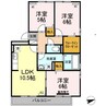 リビングタウン弓ヶ浜　G棟 3LDKの間取り