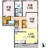 ラブラドールⅡ 3LDKの間取り