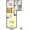 ラフィネ新開 1LDKの間取り
