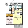 トリシア東福原 1LDKの間取り