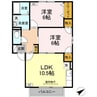 TMKホープI　T棟 2LDKの間取り