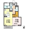 グレースコート 1LDKの間取り