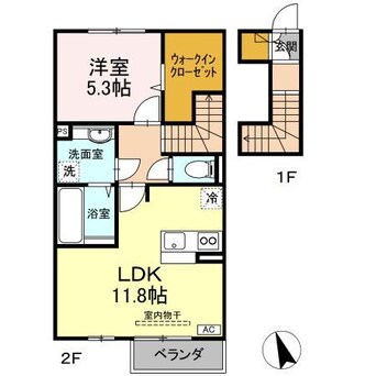 間取図 アールグレイ　B棟