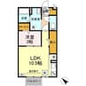 パルティール･ｍ 1LDKの間取り