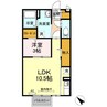 パルティール･ｍ 1LDKの間取り