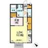 パルティール･ｍ 1LDKの間取り