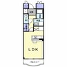 シャンポールA 1Kの間取り