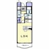 シャンポールA 1Kの間取り