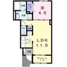 アースメゾン 1LDKの間取り