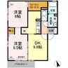 メルヴェーユ　A 2DKの間取り