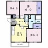グランメール旗ヶ崎Ⅱ 3DKの間取り