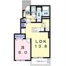 リヴェール 1LDKの間取り