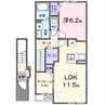 グルックⅠ 1LDKの間取り