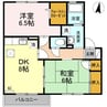 プラシード　B棟 2DKの間取り