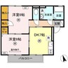 パストラル米原 A棟 2DKの間取り