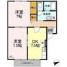 パストラル八田 2DKの間取り