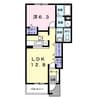 ドゥ・サンパティーク　B 1LDKの間取り