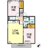 セジュールFX東　A棟 2LDKの間取り