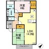 セジュールメゾン 2LDKの間取り
