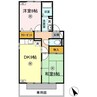 アーバンスクエア E棟 2DKの間取り
