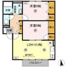 ビューテラス・ユウ　A棟 2LDKの間取り