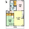 エスポワール米原　B棟 2LDKの間取り