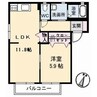 テンダーヴィラ　A棟 1LDKの間取り