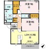 ハイライズ 2LDKの間取り