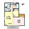 グランシャリオ新開 1LDKの間取り
